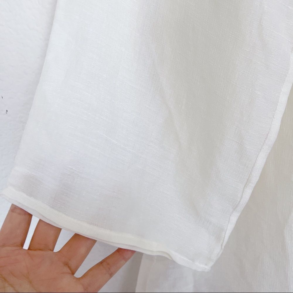 NWT Cult Gaia Womens Naomi Ivory Lace Up Sheer Swim Top Cover-Up L - Picture 8 of 10